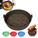 tannac Air Fryer Liner, 8.5 Inch~10 Inch Reusable Silicone Air Fryer Pot,Non-Stick Oil Filter Design 100% Food-Grade Kitchen Mat, 22cm Large Repl