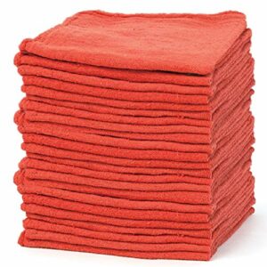 Talvania Shop Towels – Pack of 50 Reusable Cleaning Cloths – Durable Quality – Commercial Grade – 100% Cotton Super Absorbent Shop Rags 13 X 13 –