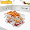 Air Fryer Rack for Ninja Air Fryer Multi-Layer Double Basket 3 Stackable Dehydrator Racks Air Fryer Accessories Stainless Steel Grilling Rack Toa