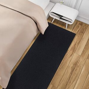 Ottomanson Ottohome Collection Rubberback Solid Design Runner Rug, 67 cm x 183 cm, Black