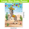 PLULON Pin the Tail on the Donkey Birthday Games for Kids Mexican Donkey Game Poster with 24Pcs Tail Stickers Donkey Party Favors Carnival Birthd