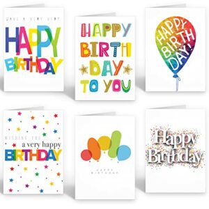 Ruby Ashley 30 Pack Colourful Birthday Cards - Multipack Happy Birthday Cards With Envelopes Box set For Adults and Kids - Set 6