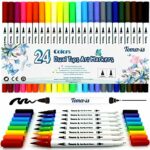 Tomaxis Dual Tip Brush Pens Adult Colouring Pens Felt tips Watercolor Brush Art Marker Coloured Fineliner for Colouring Drawing Bullet Journaling