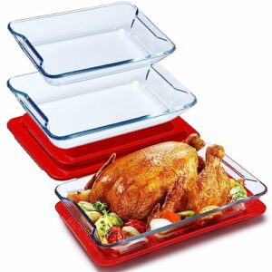 Glass Baking Dish for Oven, Glass Oven Dish Rectangular (set- 1.6+2.5+3.8L)