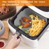 2Pcs Air Fryer Silicone Pot with Handle,Reusable Square Air Fryer Liners Replacement of Parchment Paper Liner Air Fryer Silicone Basket Baking Pa
