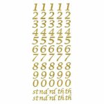 15mm Script Gold Glitter Self Adhesive Sticker Numbers Craft Embellishment