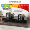 Abode Double Induction Hob Portable Digital Touch Control 2800W Double Electric Cooker – Plug In & Go 10 Heat Settings 3 Hour Timer Black - Safet