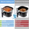 2Pcs Air Fryer Silicone Pot with Handle,Reusable Square Air Fryer Liners Replacement of Parchment Paper Liner Air Fryer Silicone Basket Baking Pa