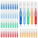 Obidodi 50 Pieces Interdental Brush, Soft Toothpicks Tooth Flossing Head, Oral Dental Hygiene Brush, Mini Tooth Cleaning Tool for Cleaning Gaps B