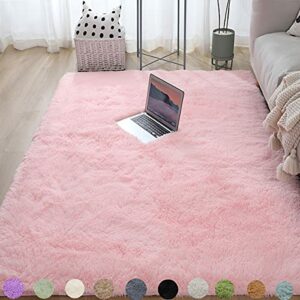 Obundi Cute Furry Bedroom Carpets, Suitable as Bedroom Rug,Durable Kids Bedroom Rugs for Boys Quality Carpets Furry Home Carpet (Pink,90×160 cm)…