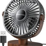 SWEETFULL Desk Fan, Small USB Desk Fan Silent, 3 Speeds Portable Personal Desktop Fan, Dual 360° Adjustment Mini Fan, Quiet Operation for Home,Of