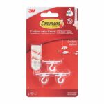 Command Polyvinyl Chloride 17008 Ceiling Hook, up to 225 g, 3 Hook, 4 Strips