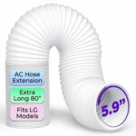 Air Conditioner Hose. Portable Exhaust Vent with 5.9" Diameter, Anti-Clockwise Thread & Length up to 80". Compatible with LG, Delonghi and Many M