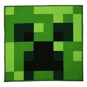 Minecraft Official Creeper' Rug 80 x 80 cm Square Bedroom Rug Matches Bedding