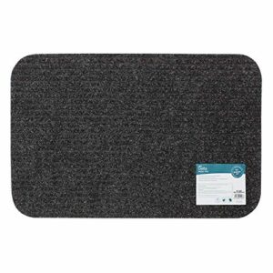 JVL Delta Ribbed Lightweight Indoor Entrance Door Mat, Charcoal, 40 x 60 cm