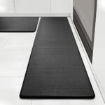 Artnice Kitchen Mats Anti Fatigue 2 Piece,Black Kitchen Mats for Floor,Memory Foam Comfort Mat for Kitchen Floor,Waterproof Anti Fatigue Mats for