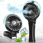 Acryee Handheld Fan Misting Fan, 2 IN 1 Portable Fan with Water Mist Spray, 180° Foldable Hand Held Fan, 3-Speed Battery Rechargeable USB Fan for