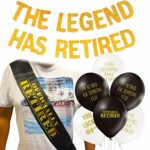 Retirement Party Bundle - Includes The Legend Has Retired Banner, Retirement Sash & 8 Pack Of Funny Retirement Balloons