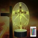 Attivolife Cross 3D Night Light, Jesus Illusion Hologram Lamp 16 Color Changing with Remote Control + Timer LED Best Room Decor Birthday Christia