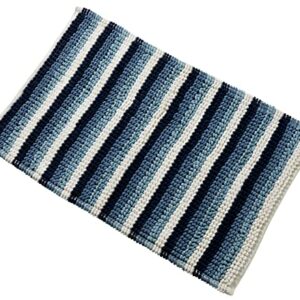 Olivia Rocco Padstow Stripe Bathmat Comfort To Your Bathroom Super Soft Absorbent Bath Shower Mats Washable Dry Fast Durable Classic Design, 50x8