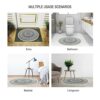 IHONYI Round Cotton Area Rugs 90cm Washable Machine Hand Woven Tassels Circle Rug Carpet Chic Bohemian Pattern Floor Mats Boho rug for Bedroom Li