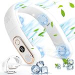 Sefitopher Portable Neck Fan,Neck Fans Rechargeable 4000mAh Personal Usb Neck Fans with 3 Speeds,Digital Display Bladeless Neck Fan For Home Offi