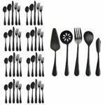 MagicPro Modern Royal 45-Pieces black Stainless Steel Cutlery Set for Wedding Festival Christmas Party, Service For8