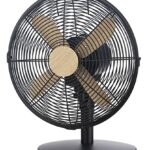 Russell Hobbs RHMDF1201WDB 12 Inch Scandi Electric Desk Fan, 3 Speed Settings, Oscillating Fan and Adjustable Tilt, 45W, Black and Wood Effect