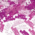 Amscan 9900469 Metallic Pink Happy Birthday Confetti-14g-1 Pack
