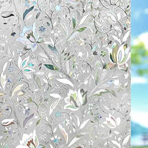 KROMAPOLIS Window Film - Privacy Film For Glass Windows Frosted Vinyl Window Film Privacy, Stained Glass Window Film Static Window Clings No Glue