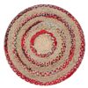 Fiesta Eco Friendly Extra Large Round Braided Thick Stripe Rug Flat Weave with Natural Jute and Multi Colour Recycled Material 180 cm Diameter