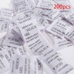 Tookie Desiccant Bags, 200 Packs x 1g Silica Gel Sachet Packet Multi-Purpose Drying Desiccant Bags, Silica Gel Bags, Moisture Absorber, Dehumidif