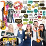 41 Pc Large Premium Photo Booth Props Set for All Occasions - Wedding Props, Birthday Party Props, Graduation Props, Inflatables, Large Glasses,