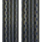 Olivia Rocco Geo Blackout Eyelet Curtains Metallic Printed Thermal Insulated Ring Top Black Out Curtain Pair Room Darkening Window Treatment For