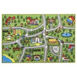 Jazooli Children’s Kids Childs Town Road Map Cars Toy Fun Play Rug Large Bedroom Floor Playtime Nursery School Educational Fun Mat City Village S